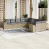 Image de Salon de jardin 10 pcs - Beige résine tressée