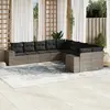 Image de Vidaxl Salon de jardin 10 pcs - Gris résine tressée