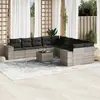 Image de VidaXL Salon de jardin 11 pcs - Coussins gris clair - Résine tressée