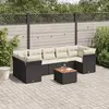 Image de vidaXL Salon de jardin 8 pcs - Noir