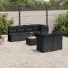 Image de vidaXL Salon de jardin 8 pcs avec coussins - Noir