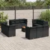 Image de VidaXL Salon de Jardin 13 pcs avec Coussins - Noir