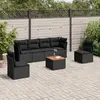 Image de VidaXL salon de jardin 7 pcs - Noir résine tressée