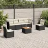 Image de vidaXL Salon de jardin 7 pcs - Noir résine tressée