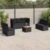 Image de vidaXL Salon de jardin 8 pcs - Noir