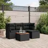 Image de vidaXL Salon de jardin 5 pcs résine tressée - Coussins noir