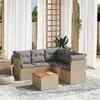 Image de VIDAXL Salon de Jardin avec Coussins - Mélange Beige Résine Tressée