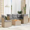 Image de Salon de jardin avec coussins 6 pcs - Gris résine tressée