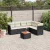 Image de Salon de jardin vidaXL 7 pcs - Résine tressée noir