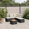Image de vidaXL Salon de jardin 6 pcs avec coussins noir