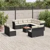 Image de Vidaxl Salon de jardin 12 pcs avec coussins - Noir