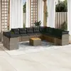 Image de vidaXL Salon de jardin avec coussins 12 pcs gris