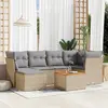 Image de vidaXL Salon de jardin avec coussins 7 pcs - Mélange beige