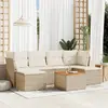 Image de vidaXL Salon de jardin avec coussins 7 pcs - Beige