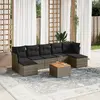 Image de vidaXL Salon de jardin 8 pcs - Résine tressée grise