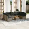 Image de vidaXL Salon de jardin 10 pcs résine tressée - Gris