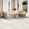 Image de vidaXL Salon de jardin 11 pcs - Beige résine tressée