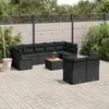 Image de vidaXL Salon de jardin 10 pcs coussins noir