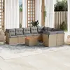 Image de vidaXL Salon de jardin 10 pcs - Mélange beige
