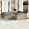 Image de vidaXL Salon de jardin 11 pcs avec coussins - Mélange beige