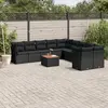 Image de vidaXL Salon de jardin 11 pcs - Noir