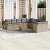 Image de VidaXL Salon de jardin 11 pcs mélange beige résine tressée