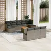 Image de vidaXL Salon de jardin 11 pcs - Gris Résine tressée