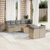 Image de VIDAXL Salon de Jardin et Coussins 10 pcs - Mélange Beige Résine Tressée