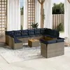 Image de VIDAXL Ensemble de jardin résine tressée - 13 pcs - Gris