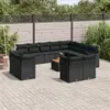 Image de vidaXL Salon de jardin avec coussins 13 pcs - Noir Résine Tressée