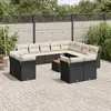 Image de vidaXL Ensemble de jardin 13 pcs avec coussins - Noir Résine Tressée
