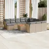 Image de vidaXL Salon de jardin 13 pcs - Mélange beige résine tressée