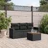 Image de vidaXL Salon de jardin 4 pcs Noir