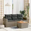 Image de vidaXL Salon de jardin 4 pcs - Gris