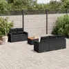 Image de vidaXL Salon de jardin 6 pcs - Noir résine tressée