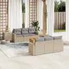 Image de vidaXL Salon de jardin 7 pcs - Résine tressée mélange beige
