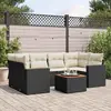 Image de vidaXL Salon de jardin 7 pcs avec coussins - Noir