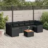 Image de Salon de jardin vidaXL 8 pcs - Résine tressée noire