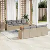 Image de vidaXL Salon de jardin - Résine tressée mélange beige - 9 pcs