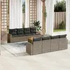Image de vidaXL Salon de jardin 9 pcs - Gris résine tressée