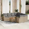 Image de VIDAXL Salon de jardin 9 pcs - Mélange Beige Résine Tressée