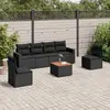 Image de VidaXL Salon de jardin 7 pcs - Noir