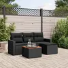 Image de vidaXL Salon de jardin 5 pcs - Résine tressée - Noir
