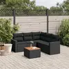 Image de vidaXL Salon de jardin 6 pcs résine tressée - Noir