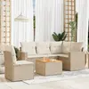Image de vidaXL Salon de jardin 6 pcs - Beige