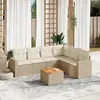 Image de vidaXL Salon de jardin 7 pcs beige