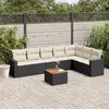 Image de vidaXL Salon de jardin 8 pcs noir résine tressée