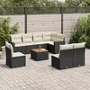 Image de vidaXL Salon de jardin - 9 pcs Résine tressée Noir