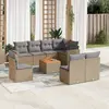 Image de vidaXL Salon de jardin avec coussins 9 pcs - Mélange beige