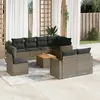 Image de vidaXL Salon de jardin 9 pcs - Résine tressée gris